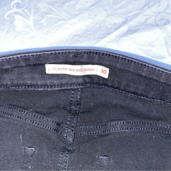 Levi’s Classic Mid Rise Skinny Black Stretchy Jeans Women’s 10 Great Condition - Picture 9 of 9